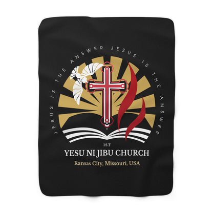 Yesu ni Jibu Sherpa Fleece Blanket