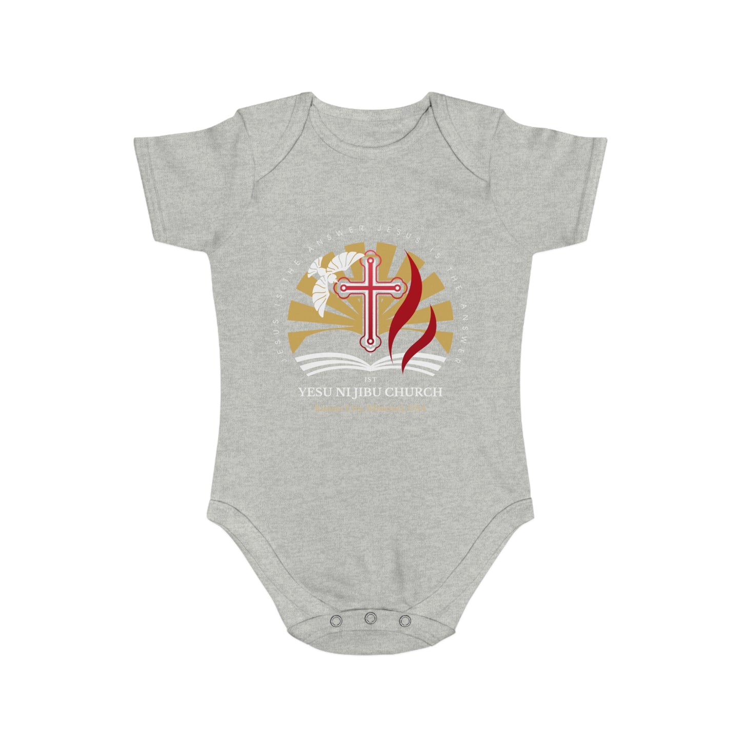 Yesu ni Jibu Short Sleeve Baby Bodysuit