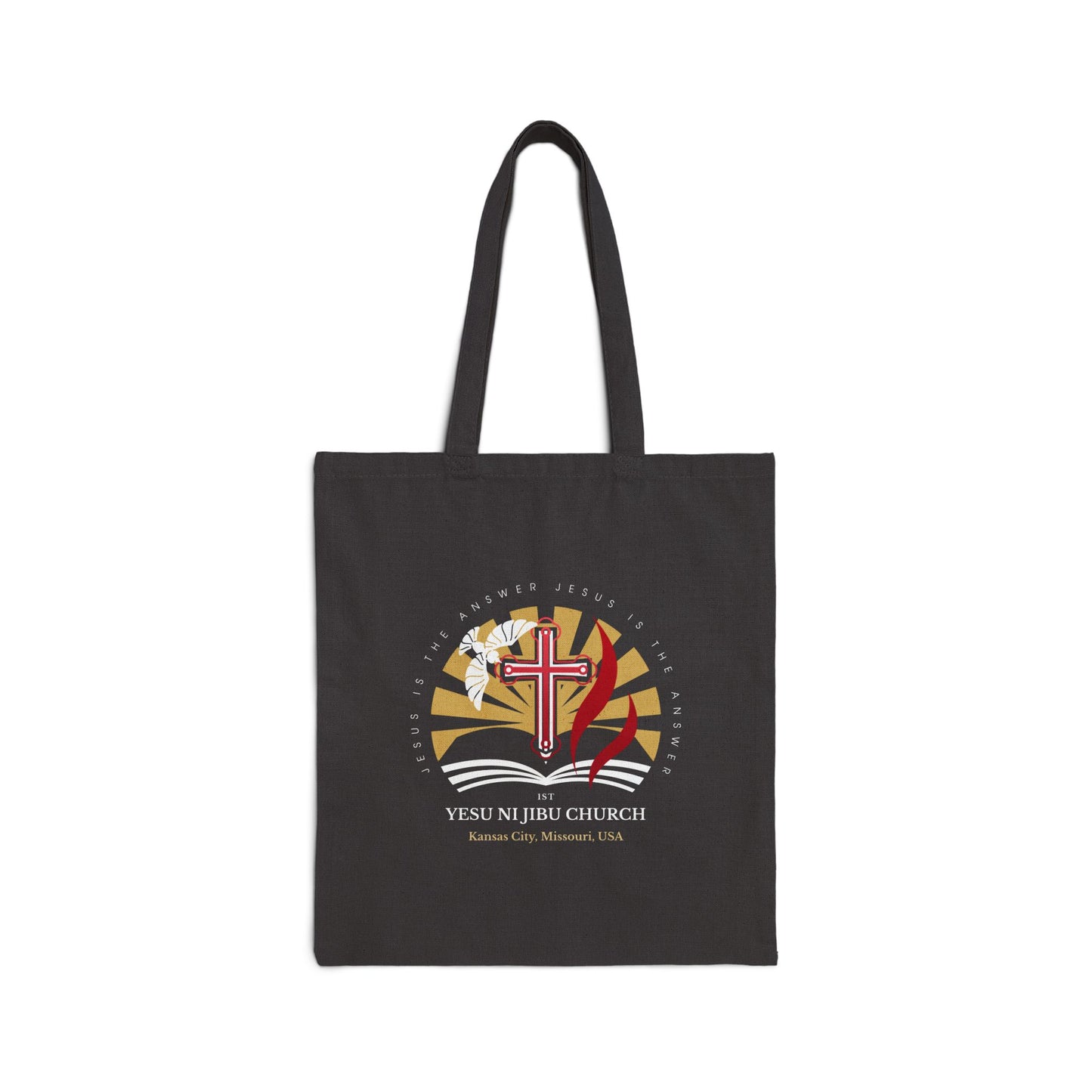 Yesu ni Jibu Cotton Canvas Tote Bag