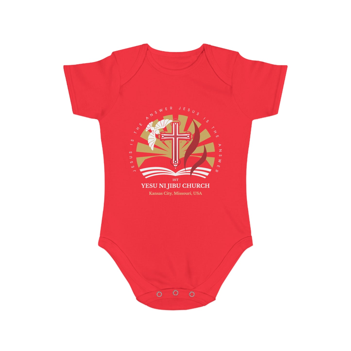 Yesu ni Jibu Short Sleeve Baby Bodysuit