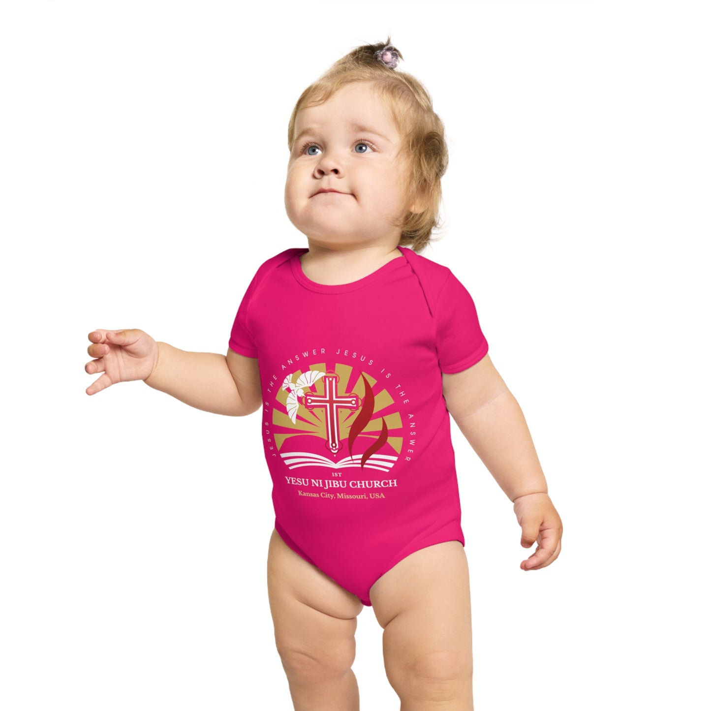 Yesu ni Jibu Short Sleeve Baby Bodysuit