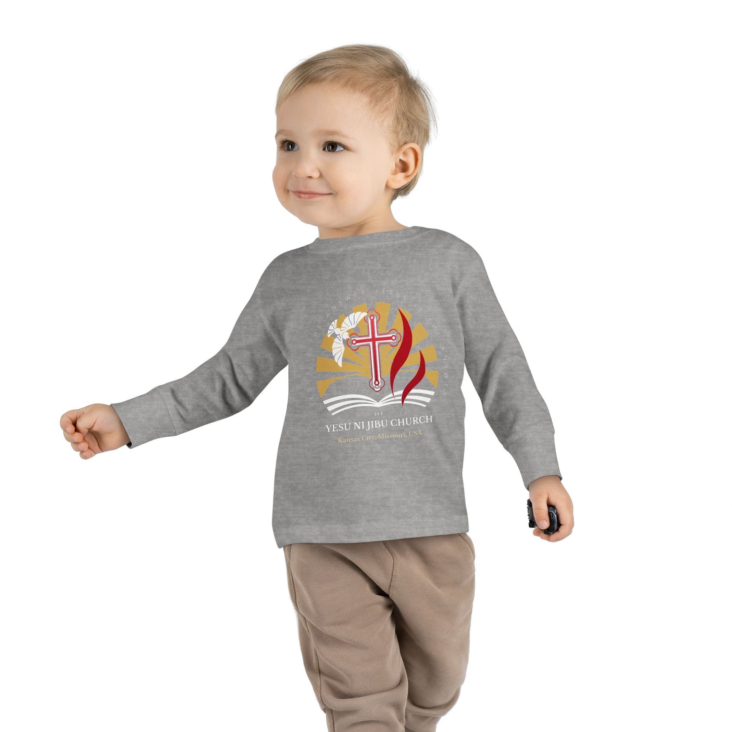 Yesu ni Jibu Toddler Long Sleeve Tee