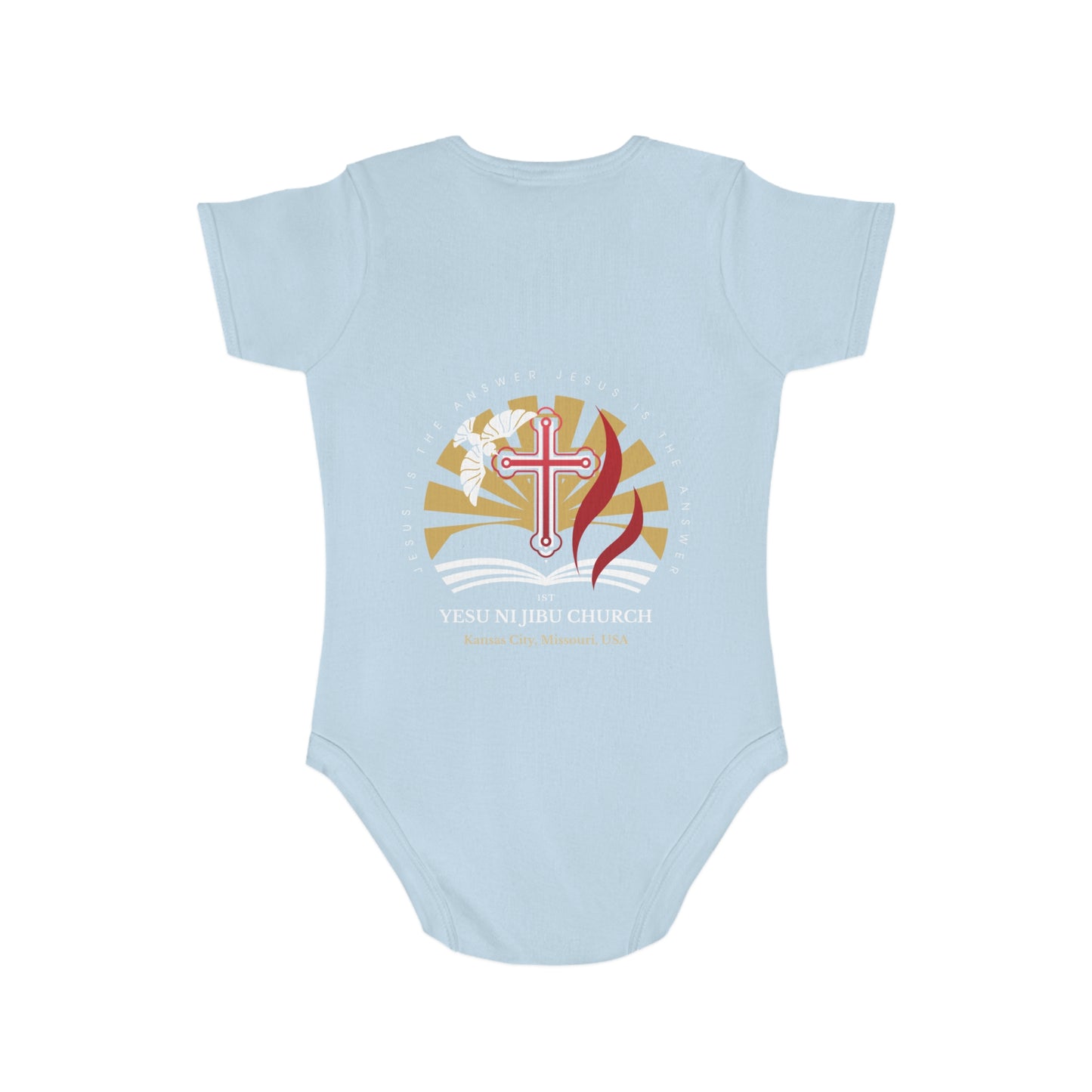 Yesu ni Jibu Short Sleeve Baby Bodysuit