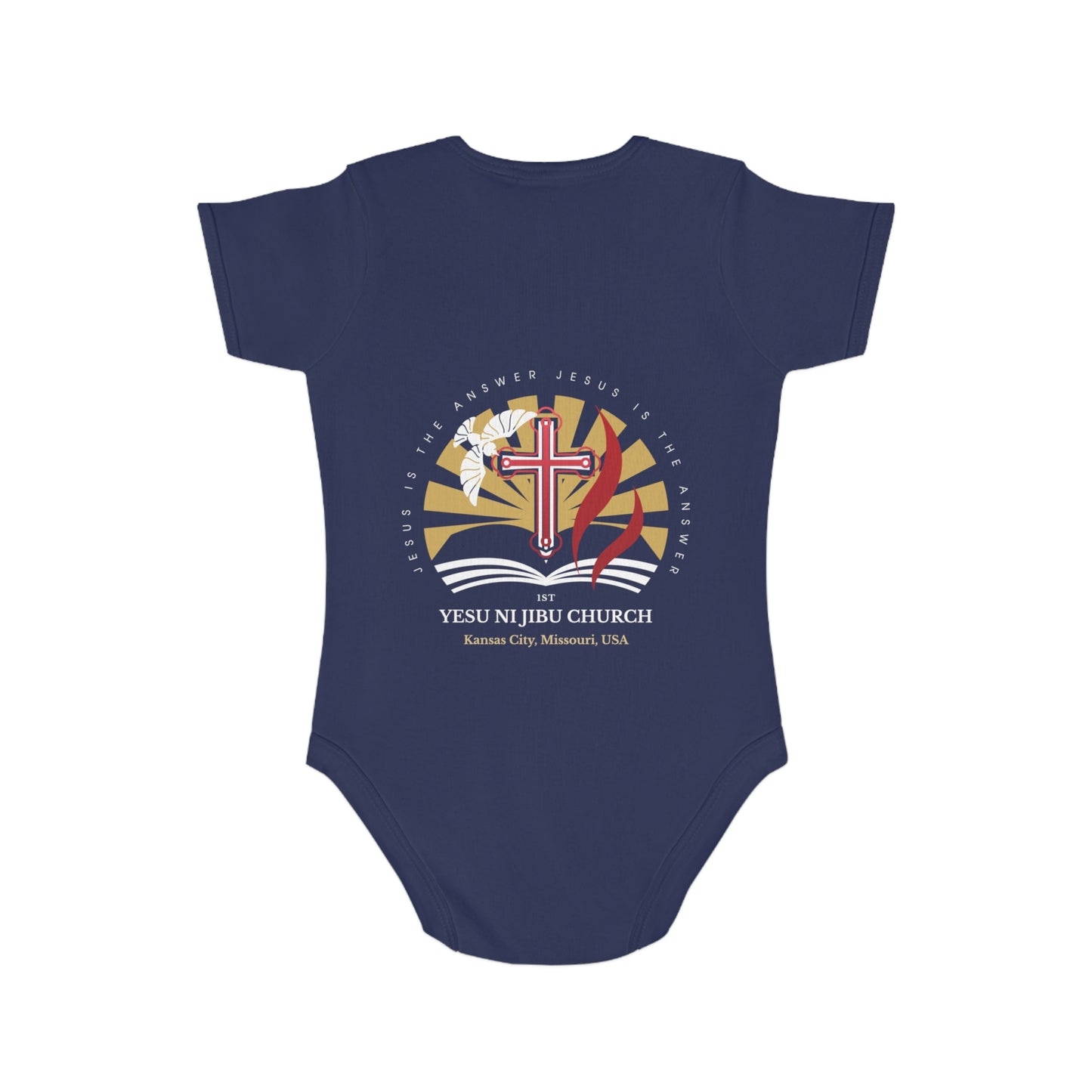 Yesu ni Jibu Short Sleeve Baby Bodysuit