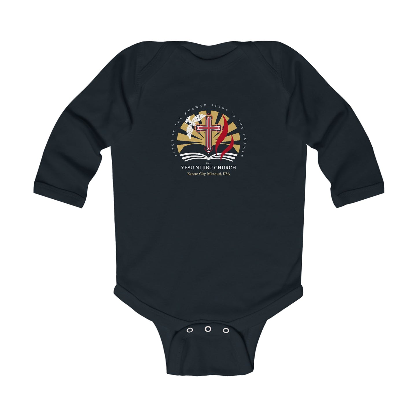 Yesu ni Jibu Infant Long Sleeve Bodysuit