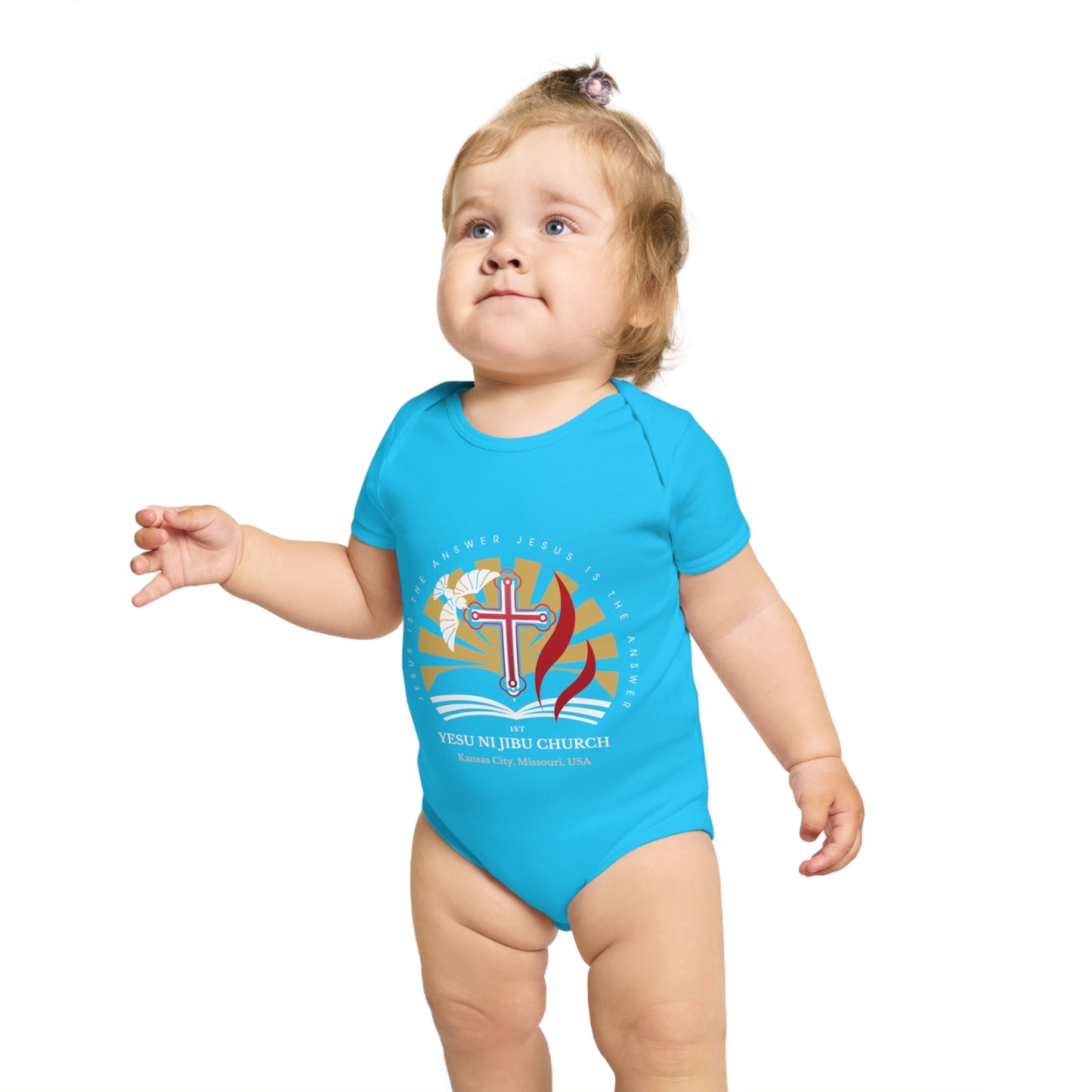 Yesu ni Jibu Short Sleeve Baby Bodysuit