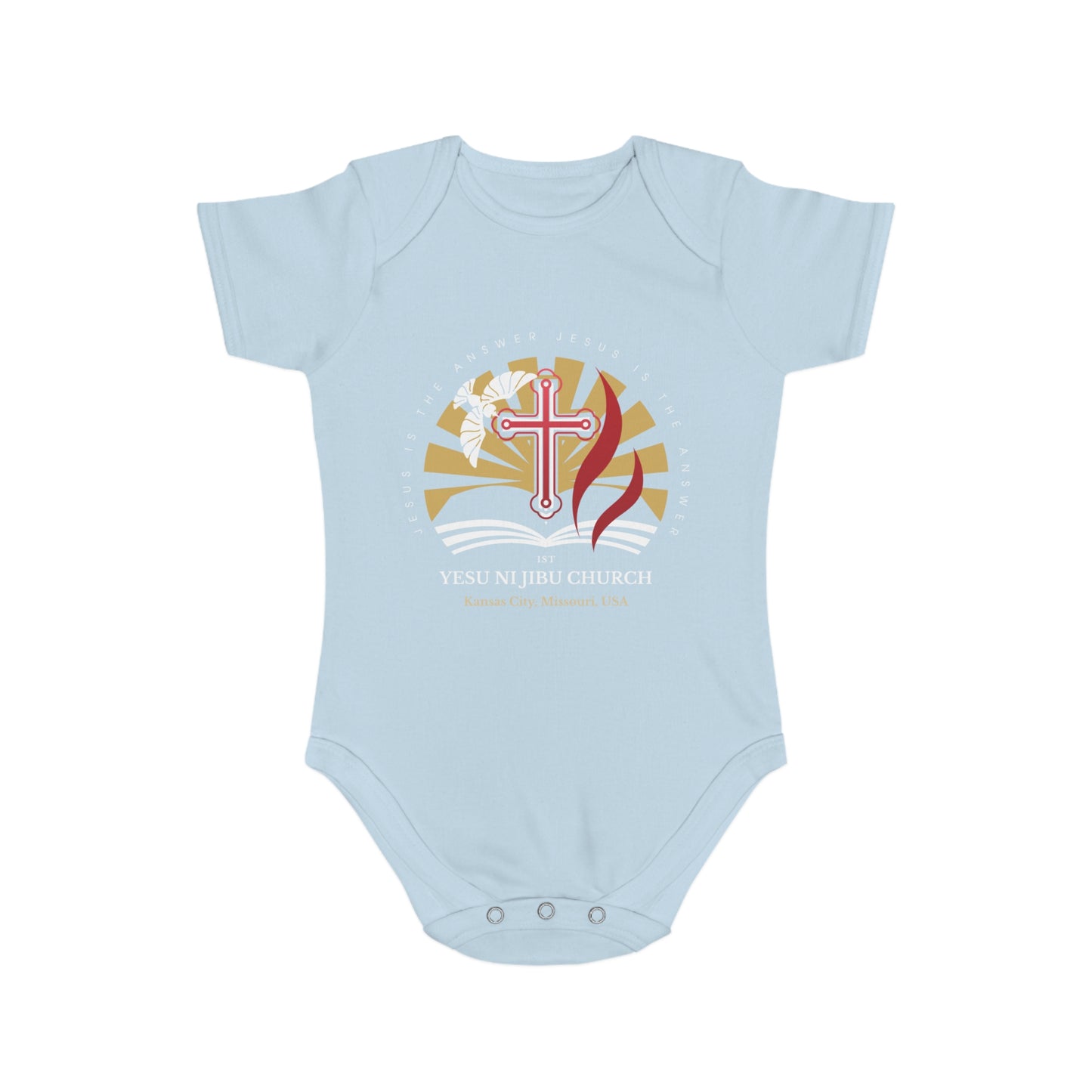 Yesu ni Jibu Short Sleeve Baby Bodysuit