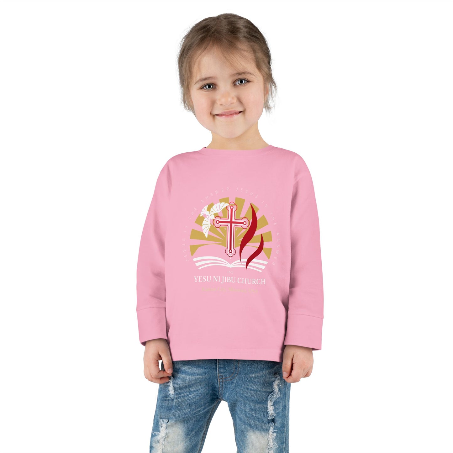 Yesu ni Jibu Toddler Long Sleeve Tee