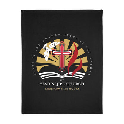 Yesu ni Jibu Velveteen Microfiber Blanket (Two-sided print)