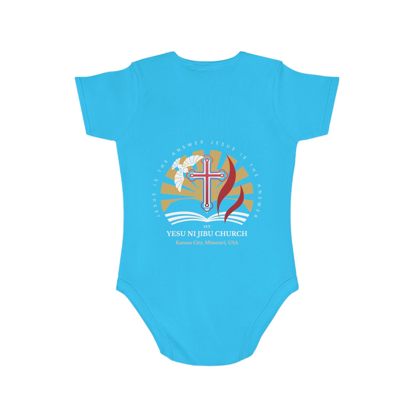 Yesu ni Jibu Short Sleeve Baby Bodysuit