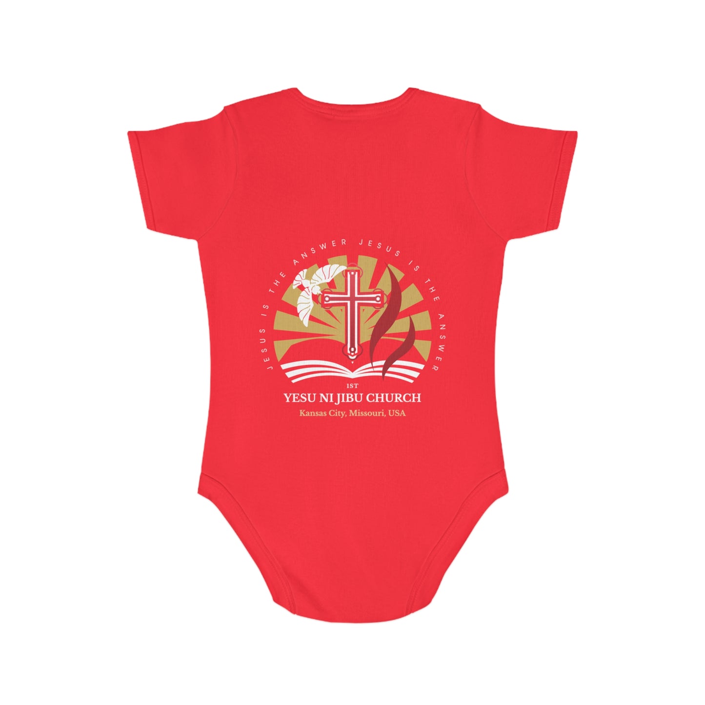 Yesu ni Jibu Short Sleeve Baby Bodysuit